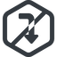 Line, left, wide, hexagon, sign, confirm, arrow, prohibited, key, submit, send, return, enter, return-sign-solid, return-sign icon