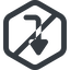 Line, left, wide, hexagon, sign, confirm, arrow, prohibited, key, submit, send, return, enter, return-sign, return-sign-wide icon