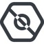 Line, wide, circle, hexagon, prohibited, dot, round, dot-wide icon