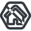 Line, wide, hexagon, small, home, house, prohibited, home-small-wide icon