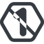 Line, wide, hexagon, prohibited, number, font, one, digit, one-wide, 1 icon