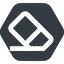 Wide, solid, hexagon, horizontal, mirror, remove, eraser, erase, rubber, eraser-alt, eraser-alt-wide icon