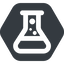 Up, wide, solid, hexagon, bubble, bubbles, graduated, erlenmeyer, chemical, flask, lab, laboratory, chemistry, potion, glassware, conical, bubbling, boiling, bulbous, erlenmeyer-bubbling-wide icon