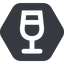 Wide, solid, hexagon, glass, party, wine, champagne, glass-wine, drink, water, glass-wine-wide icon