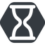 Wide, solid, hexagon, glass, wait, load, loading, waiting, clock, hour, hourglass, sandglass, sand, timer, hourglass-wide icon