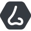 Wide, solid, hexagon, nose, nostril, odour, smell, nose-wide icon