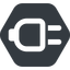 Up, wide, solid, hexagon, electricity, plug, charge, charger, electric, plug-wide, electrics, electrical icon