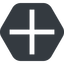 Wide, solid, hexagon, plus, add, new, plus-wide, create, addition, +, more icon