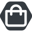 Wide, solid, hexagon, shopping, cart, market, handbag, bag, bags, shopping-bag, shopping-bag-wide icon