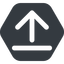Up, wide, solid, hexagon, upload, uploaded, uploading, upload-wide icon