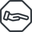 Line, down, normal, octagon, horizontal, mirror, healthcare, help, care, gift, hand, giving, giving-hand, love, give icon