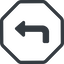 Line, down, normal, octagon, sign, confirm, horizontal, mirror, arrow, key, submit, send, return, enter, return-sign-solid, return-sign icon