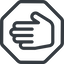 Line, left, normal, solid, octagon, hand, stop, fingers icon