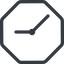 Line, right, normal, octagon, horizontal, mirror, clock, time, meeting, hour, minute, hours, minutes icon