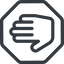 Line, right, normal, solid, octagon, horizontal, mirror, hand, stop, fingers icon