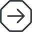 Line, right, octagon, arrow, direction, arrow-simple icon