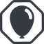 Line, normal, solid, octagon, horizontal, mirror, balloon, party, birthday, carnival, helium, balloons, balloon-solid icon