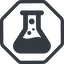 Line, up, normal, octagon, horizontal, mirror, bubble, bubbles, graduated, erlenmeyer, chemical, flask, lab, laboratory, chemistry, potion, glassware, conical, bubbling, boiling, bulbous, erlenmeyer-bubbling-alt-solid icon