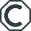 Line, right, normal, octagon, copy, law, copyright, lience, c, copyright-solid icon