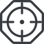 Line, normal, octagon, center, target, crosshairs, targeting, reticle, sights, scope icon