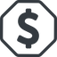 Line, normal, octagon, symbol, money, donate, donation, coin, dollar, currency, us, usa, dollar-solid icon
