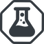 Line, up, normal, octagon, bubble, bubbles, graduated, erlenmeyer, chemical, flask, lab, laboratory, chemistry, potion, glassware, conical, bubbling, boiling, bulbous, erlenmeyer-bubbling-alt-solid icon