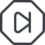 Line, up, normal, octagon, video, play, forward, backward, mp3, player, pause, step, forward-step icon