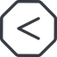 Line, normal, octagon, symbol, less, math, mathematics, greater, than, greater-than, less-than, comparison, inequality, mathematical, smaller, bigger, maths icon