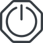 Line, normal, octagon, power, on, off, turn-on, turn-off icon