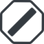 Line, normal, solid, octagon, slash, division, slant, obelus, anti-slash, slash-solid icon
