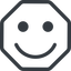 Line, octagon, smiley, happy, emoji, smiley-happy icon