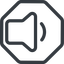 Line, up, normal, octagon, speaker, volume, mute, unmute, music, sound, loudspeaker, volume-1 icon