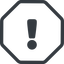 Line, normal, octagon, mark, warning, exclamation, warning-solid, alert icon
