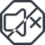Line, down, normal, octagon, horizontal, mirror, prohibited, speaker, volume, mute, unmute, music, sound, loudspeaker, volume-mute, silence, silent icon