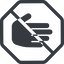 Line, left, normal, solid, octagon, horizontal, mirror, prohibited, hand, stop, fingers, hand-solid icon