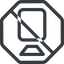 Line, right, normal, octagon, horizontal, mirror, youtube, video, prohibited, camera, film, movie, videocamera icon
