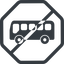 Line, normal, wide, octagon, horizontal, mirror, car, vehicle, transport, prohibited, bus, side, bus-side icon