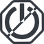 Line, normal, octagon, horizontal, mirror, prohibited, power, on, off, turn-on, turn-off, power-solid icon