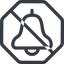 Line, normal, octagon, prohibited, bell, notification, alarm icon