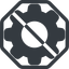 Line, normal, octagon, setting, config, gear, wheel, settings, cog, prohibited, gear-wide, gear-solid icon