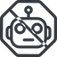 Line, normal, octagon, robot, robotics, head, prohibited icon