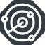 Down, normal, solid, octagon, gps, place, radar, localisation, radar-alt, sonar icon