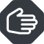 Left, normal, solid, octagon, horizontal, mirror, hand, stop, fingers icon
