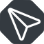 Left, normal, solid, octagon, message, paper, messaging, plane, airplane, aeroplane, submit, send, paper-plane, paper-plane-alt icon