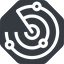 Left, normal, solid, octagon, gps, place, radar, localisation, sonar icon