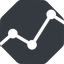 Up, normal, solid, octagon, graph, analytics, chart icon