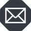 Up, normal, solid, octagon, envelope, mail, message, email, dot, pictogram, dot-50, dot-mail icon