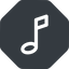 Normal, solid, octagon, mute, unmute, music, eighth, note, eighth-note, musical, notes icon