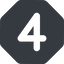 Normal, solid, octagon, four, number, font, digit, 4 icon