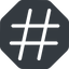 Normal, solid, octagon, social, hashtag icon